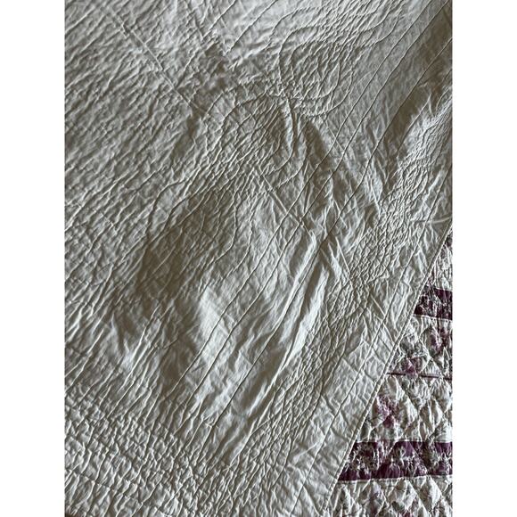 Vintage ARMOIRE KING HANDCRAFTED QUILT SOLID CREAM ST. REMY RIBBONS - Picture 9 of 14